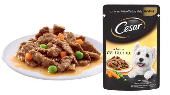 Cesar Le Delizie del Giorno Pollo e Verdure 100gr Alimento umido per Cani Cesar Le Delizie del Giorno Pollo e Verdure 100gr Alimento umido per Cani